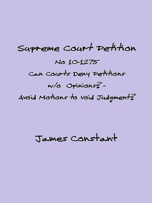 cover image of Supreme Court Petition No 10-1275